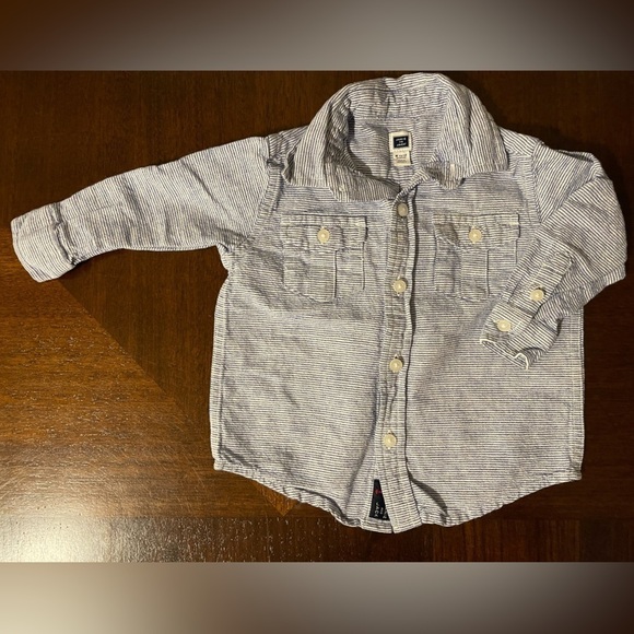 Janie and Jack Other - Janie and Jack | Roll-cuff Linen Shirt | 6-12 mo